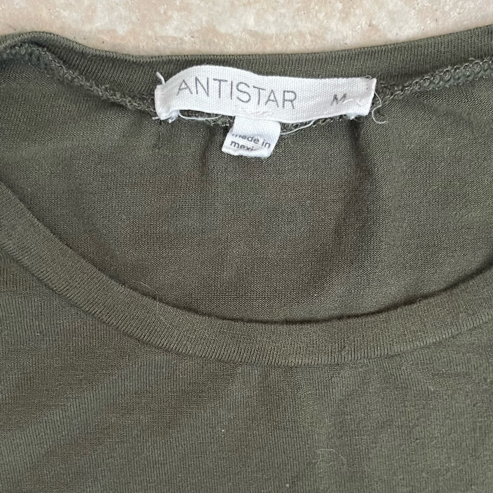 Antistar Pair of Cropped, Lightweight Tees (1 Forest Green, 1 Taupe), Size M - Picture 5 of 13